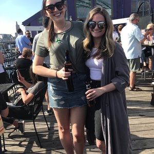 Long unlined grey jacket